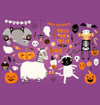 big halloween with cute animals vector image