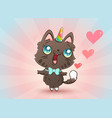 cute cat in kawaii style vector image vector image