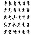 silhouettes of football players vector image