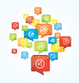 social media background with speech bubbles vector image vector image