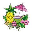 tropical summer cartoon vector image