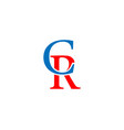 cr and rc initial logo design vector image vector image