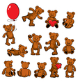 set of vintage soft toys - teddy bears vector image