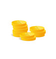 3d realistic gold coins set on white in different vector image vector image