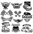 set of car service station emblems and design vector image