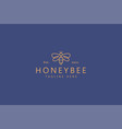 honey bee sweet simple line logo concept vector image