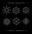 set of symbols and elements alchemy religion vector image