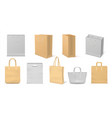 realistic fabric bag reusable cardboard vector image
