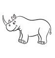 rhino black and white vector image vector image