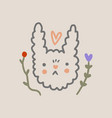 cartoon baby girl rabbit little easter cute vector image vector image