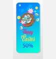 happy easter holiday celebration sale banner flyer vector image