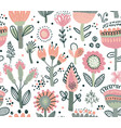 seamless pattern with fancy flowers vector image vector image