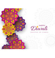 diwali festival holiday design with paper cut vector image vector image