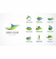 golf club icons symbols elements and logo vector image vector image