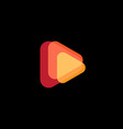 play icon abstract triangle button orange shape vector image vector image