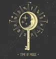 astrology wheel with zodiac signs and key vector image