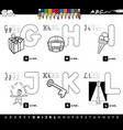 educational cartoon alphabet color book vector image vector image