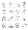 female objects and accessories icons vector image