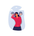 imposter syndrome masks with happy or sad vector image vector image