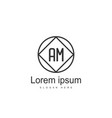 initial letter am logo template design vector image