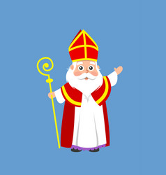 saint nicholas or sinterklaas - cartoon style vect vector image vector image