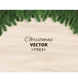 christmas tree branches on wooden background vector image vector image