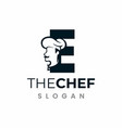letter e chef logo initial restaurant cook vector image vector image