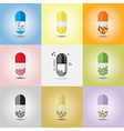 set of different conceptual medicine capsules vector image vector image