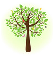 ecological tree with butterflies flying around vector image vector image