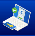 isometric two steps authentication on computer vector image
