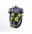 logo emblem sticker badge of a knight galloping vector image