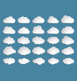 cloud abstract white cloudy set isolated on blue vector image vector image