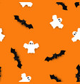 cute bats and ghosts seamless pattern halloween vector image
