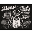 fast food template chalkboard menu vector image