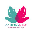 human hands company colorful logotype isolated vector image