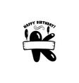 initial birthday k letter happy birthday monogram vector image