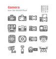 simple set camera solid glyph icons vector image