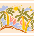 beautiful old style 70s retro floral vector image vector image