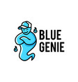 blue genie hat logo icon vector image