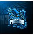 blue phoenix esport mascot logo design vector image