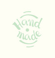 calligraphic hand made label logo vector image