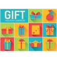 colorful vintage gift postcard set icons concept vector image