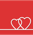 two whate hearts on red vector image