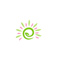 beauty green leaf nature logo vector image