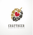 craft beer logo design layout vector image