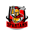 emblem logo badge spartan with a sword ancient vector image vector image
