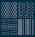 set of four arabic geometric patterns with stars vector image vector image