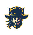 a pirate head viewed from front set inside circle vector image