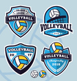 set of volleyball logo template design vector image vector image