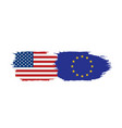 european union and american flags vector image vector image